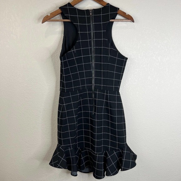 Adelyn Rae‎ Womens Check Black & White Ruffle Bottom Dress Size Small Sleeveless - Picture 1 of 12